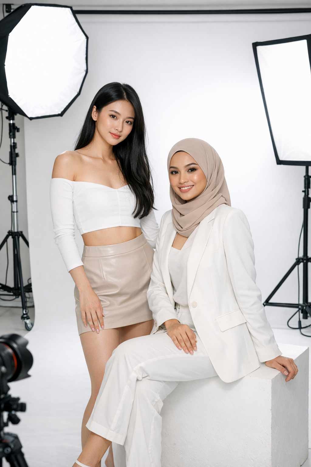 Asian and Malaysian Model Photoshoot with White Lighting Asian and Malaysian Model Photoshoot with White Lighting