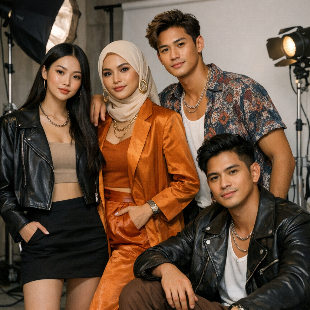 Fashion Influencers Posed During Photo Shoot Fashion Influencers Posed During Photo Shoot